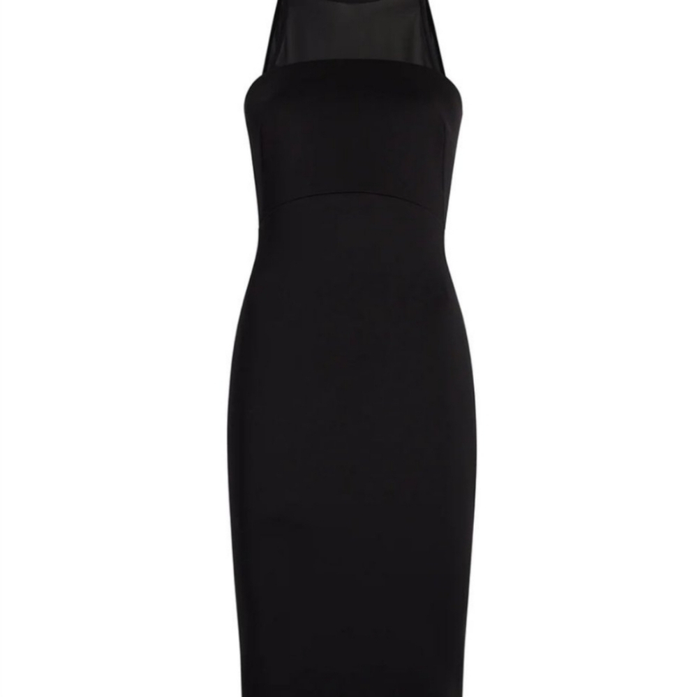 NWT GSTQ Zip Back Scuba Black Sleeveless Dress - Picture 3 of 9